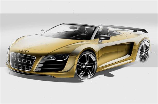Audi presenta los sketches oficiales de como podría lucir el nuevo A3 y R8 GT Spyder
