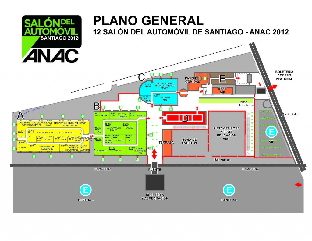 XII Salón del Automóvil de Santiago: se confirman las marcas participantes y el plano con la distribución de los stands