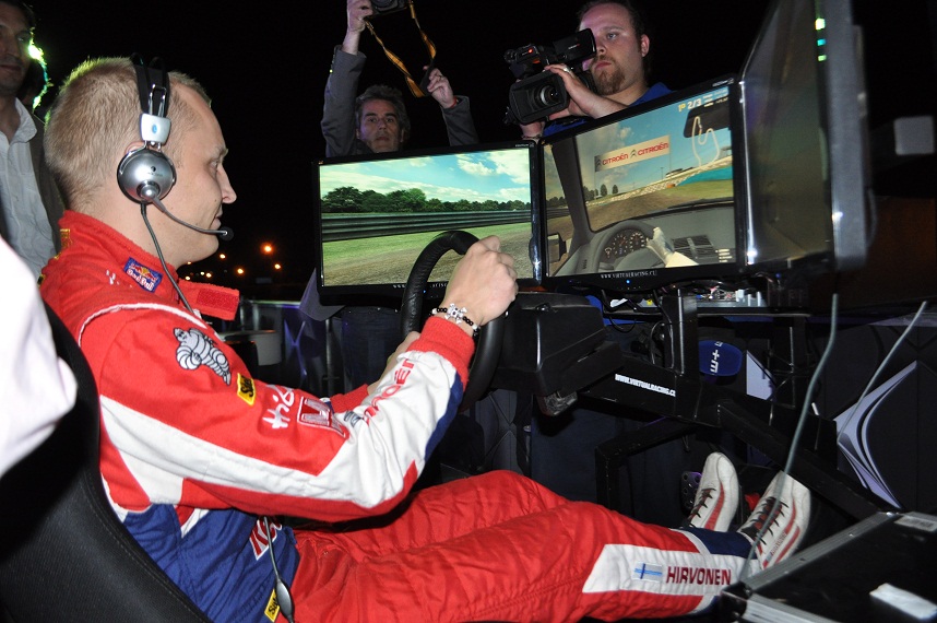 Una carrera especial: Mikko Hirvonen y Tomás Etcheverry comptieron en simulador de Rallycross