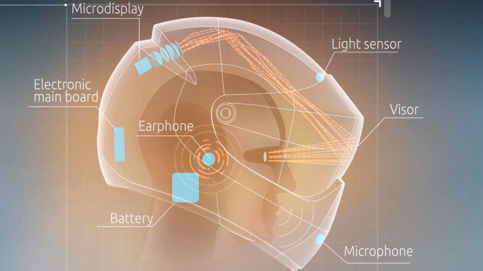 El casco del futuro: Visor con GPS y realidad aumentada