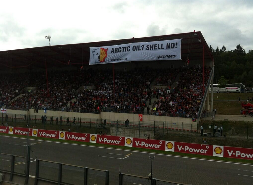 Video: Greenpeace se manifestó en el Gran Premio de Bélgica de la Fórmula 1
