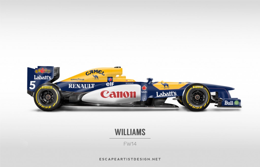 ¿Cómo se verían los colores antiguos de un Formula Uno, en el diseño actual?