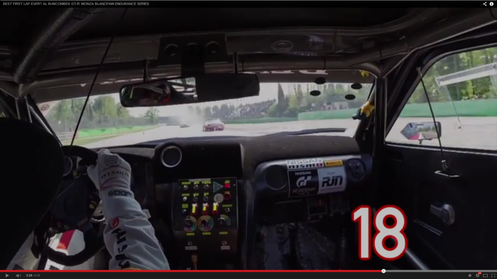 Video, pasando 18 autos en vuelta y media en Monza