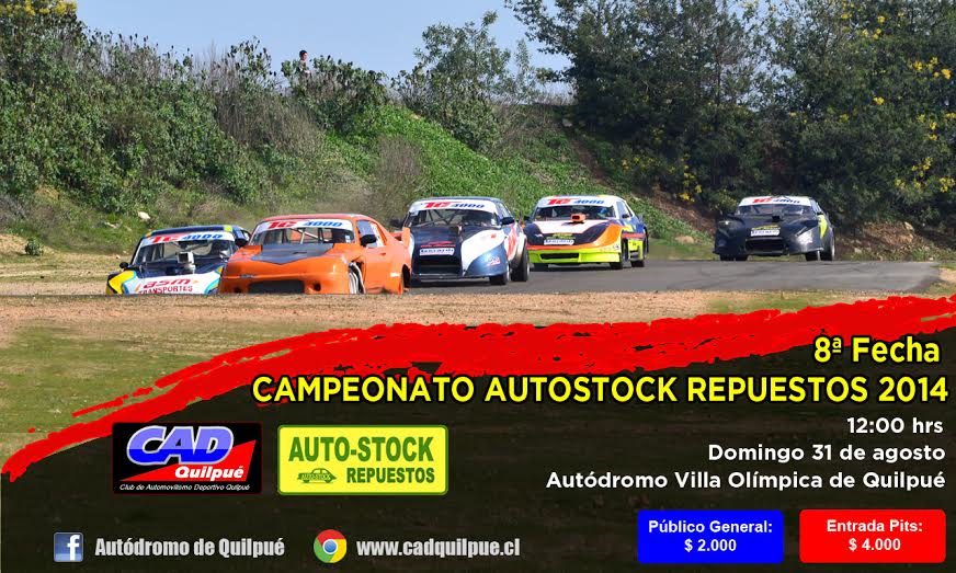 Este domingo se realizará la octava fecha del Campeonato de Automovilismo AutoStock Repuestos 2014 en Quilpué