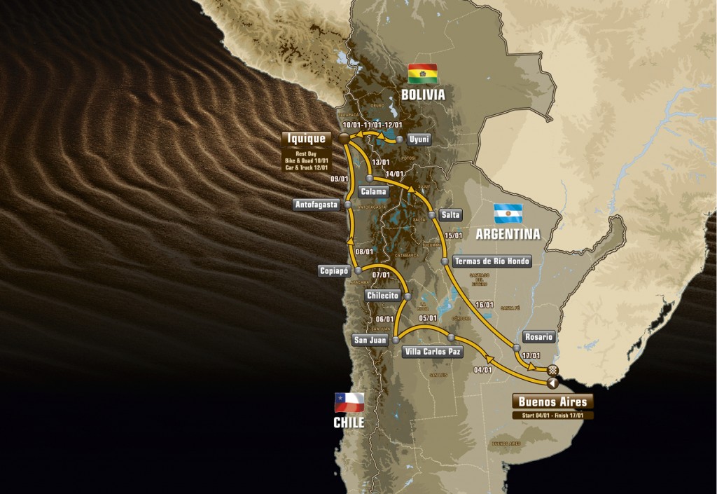 4500 kilómetros de especiales, 9200 kilómetros totales es lo que promete el Dakar 2015