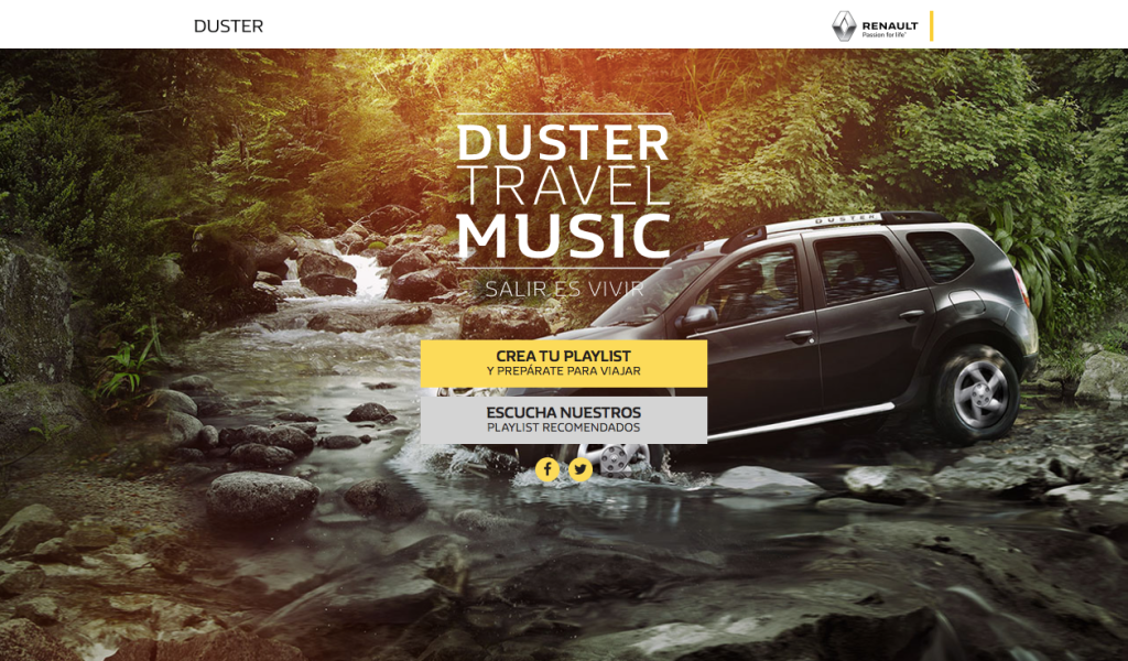 #DusterTravelMusic, uniendo el Renault Duster con Spotify para una nueva experiencia de viaje