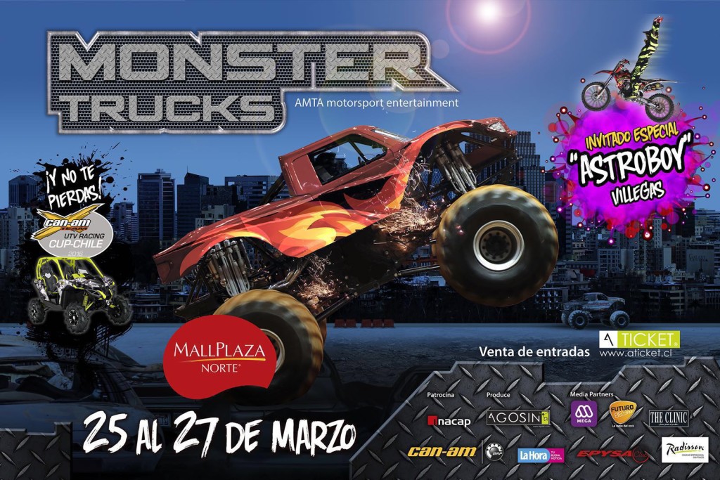 [Panorama Tuerca] Astroboy Villegas será parte de Monster Trucks, en Mall Plaza Norte