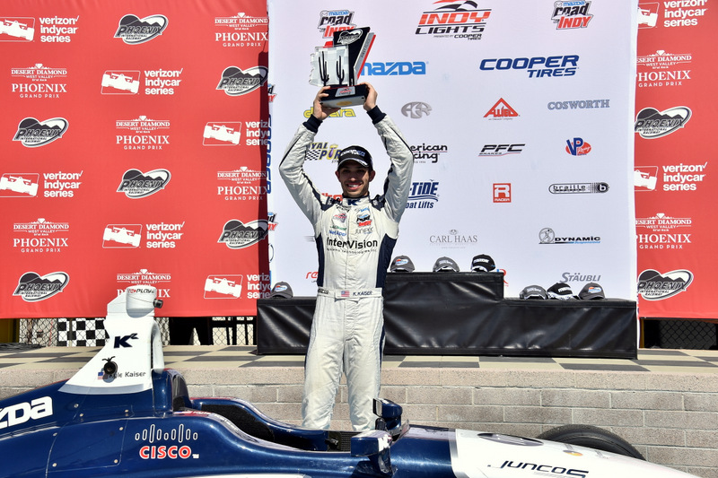 [Indy Lights] Kyle Kaiser dominó y triunfó en el óvalo de Phoenix