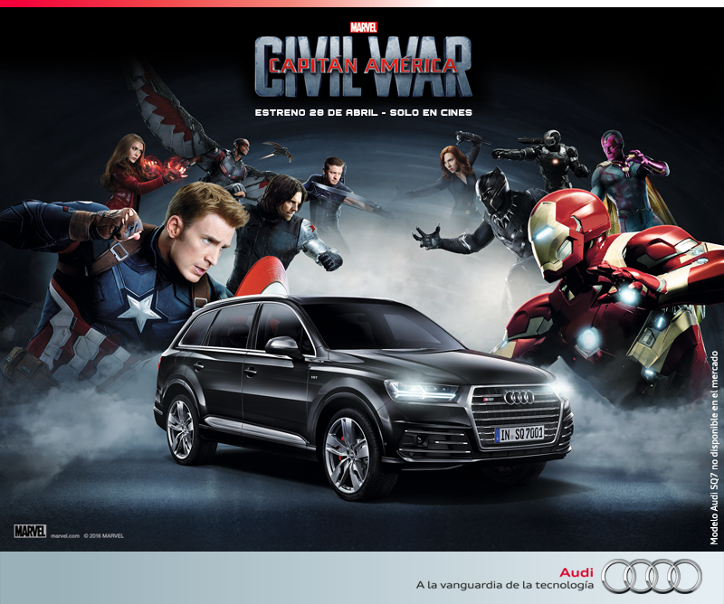 Audi se transformó en el auto oficial de The Avengers en Capitán América Civil War