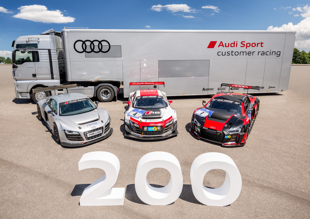Audi celebra 200 unidades del veloz R8 LMS