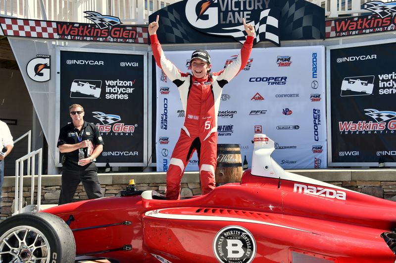 [Indy Lights] Zach Veach no tuvo rivales en Watkins Glen, uruguayo Santiago Urrutia tuvo una carrera para el olvido