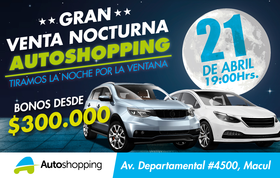 Autoshopping realizará hoy viernes 21 la primera venta noctura de autos usados